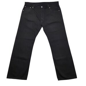 Levis 501 Button Fly Straight Fit Jeans Black Mens 42x32‎
